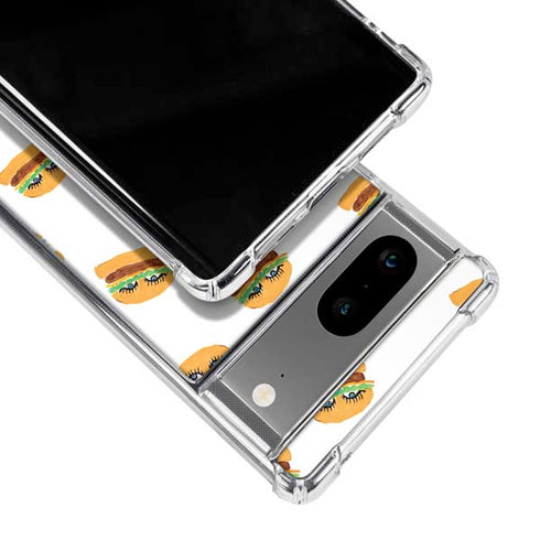 Bouffants and Broken Hearts Cute Burgers Google Pixel 8 Clear Case